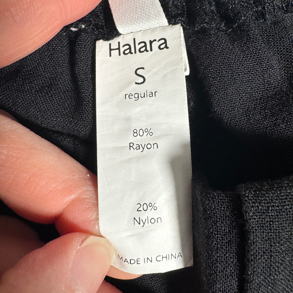 Halara Black High Waisted Wide Leg Pleated Trousers Pants Small Regular 02681119 - Picture 5 of 10